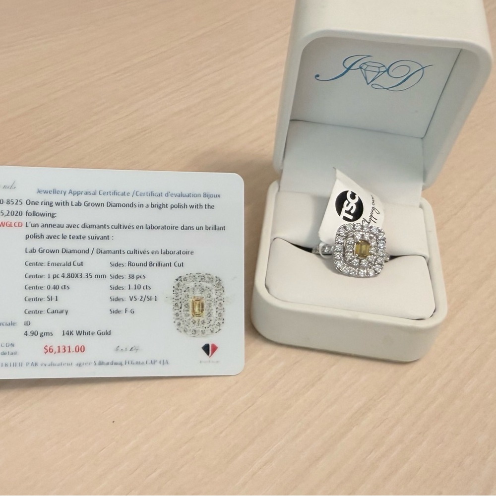 Elegant Diamond Ring with Lab Crown Diamond 14k white Gold 
❗️SOLD❗️